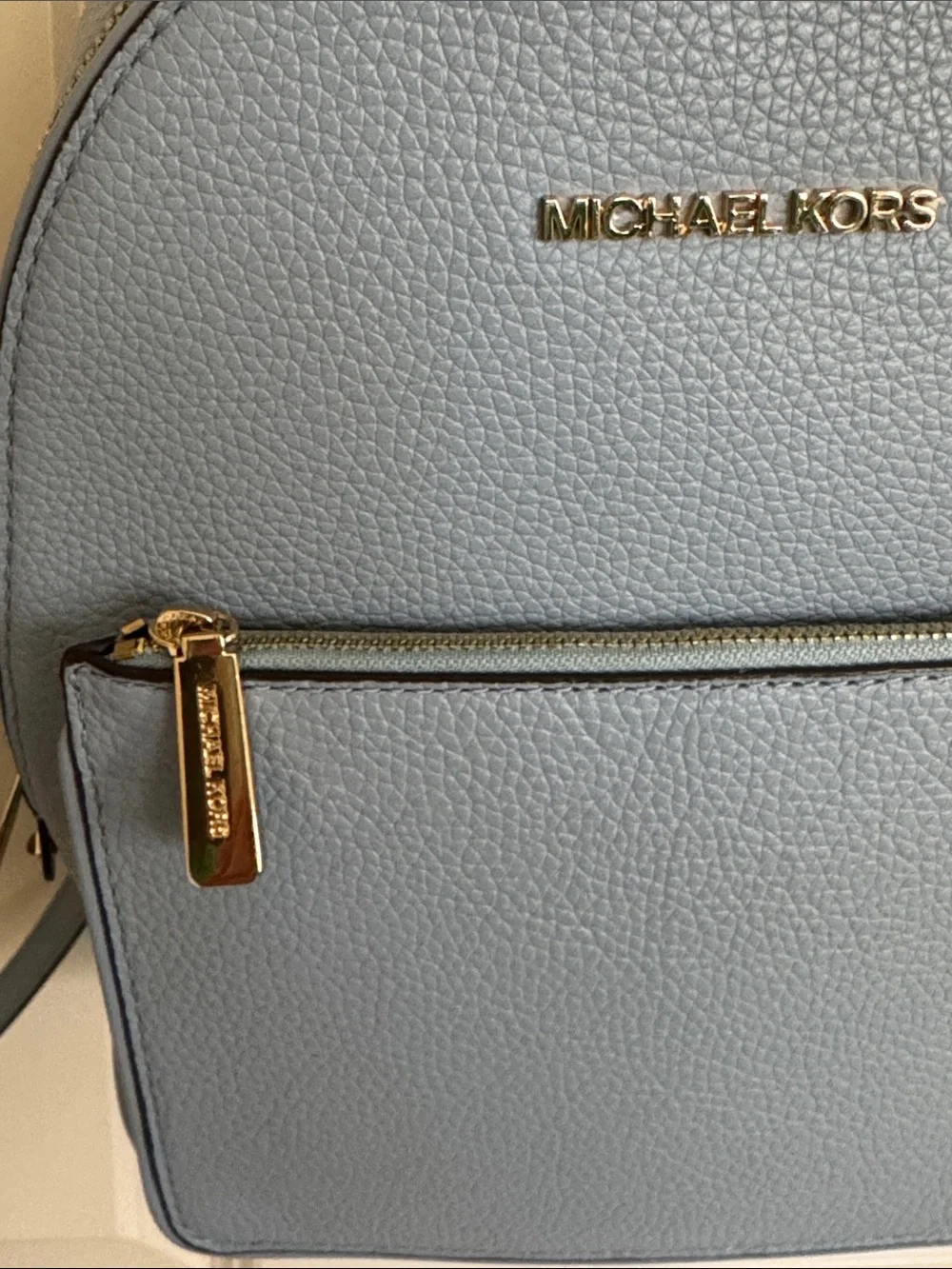 Michael Kors Women’s Light Blue Pebbled Leather Backpack EUC